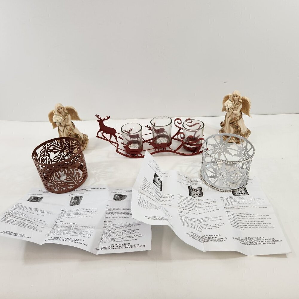 Avon Christmas Votives & Mindspring Sarah's Angels LOT NEW